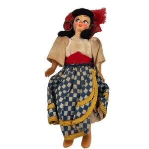 Vintage Italian Italy Folk Doll Handmade Hand Painted RARE 1960s